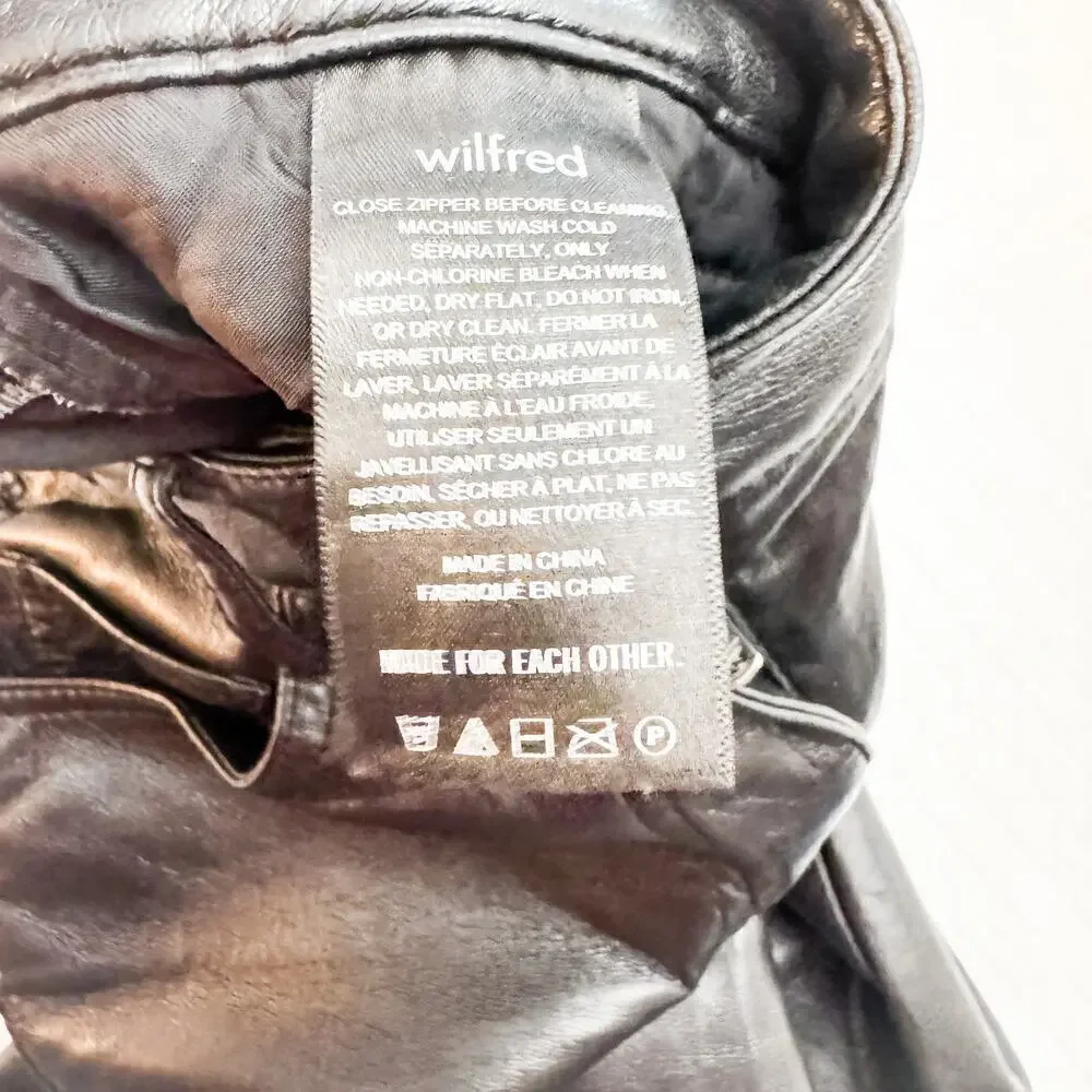 Wilfred by Aritzia Black Faux Leather Black Pants Size 2